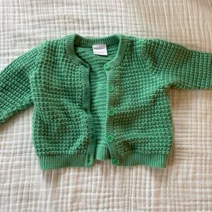 Hanna Andersson Green Knit Sweater with Crew Neck
